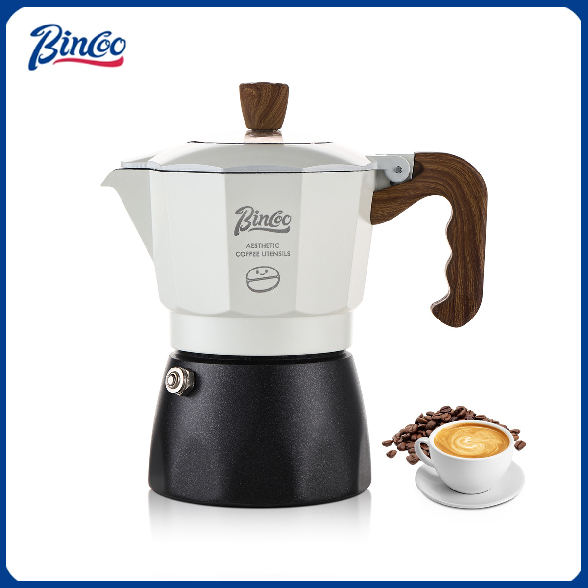 Home Barista - Bincoo Dwukomorowy Ekspres do Kawy Moka,