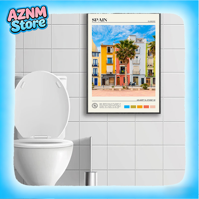 Home Barcelona - Plakat z krajobrazami Hiszpanii: Sewilla, Majorka,