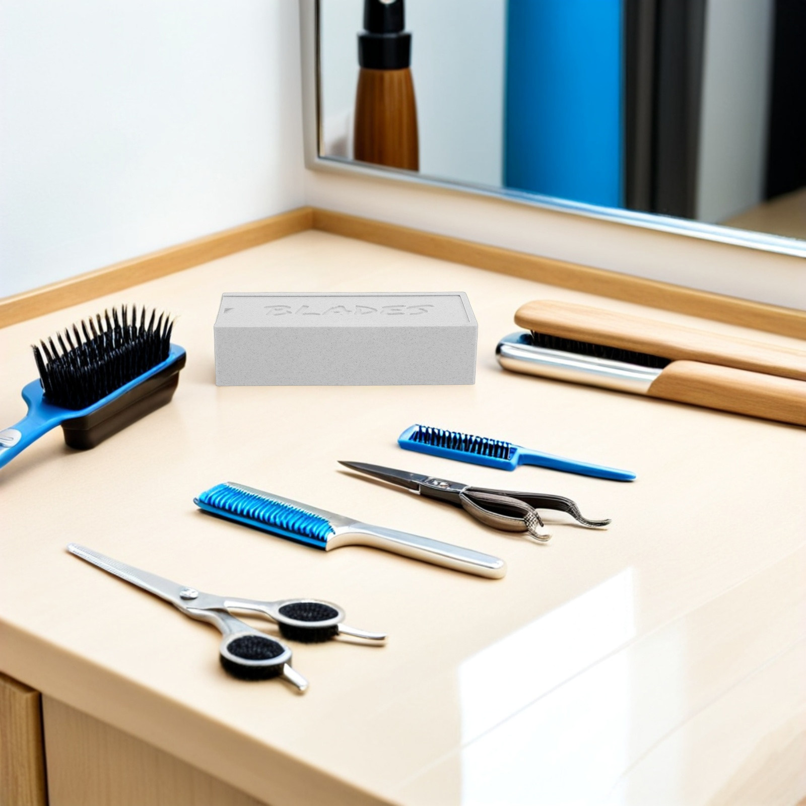 Home Barber - Biały dwukomorowy organizer na ostrza do