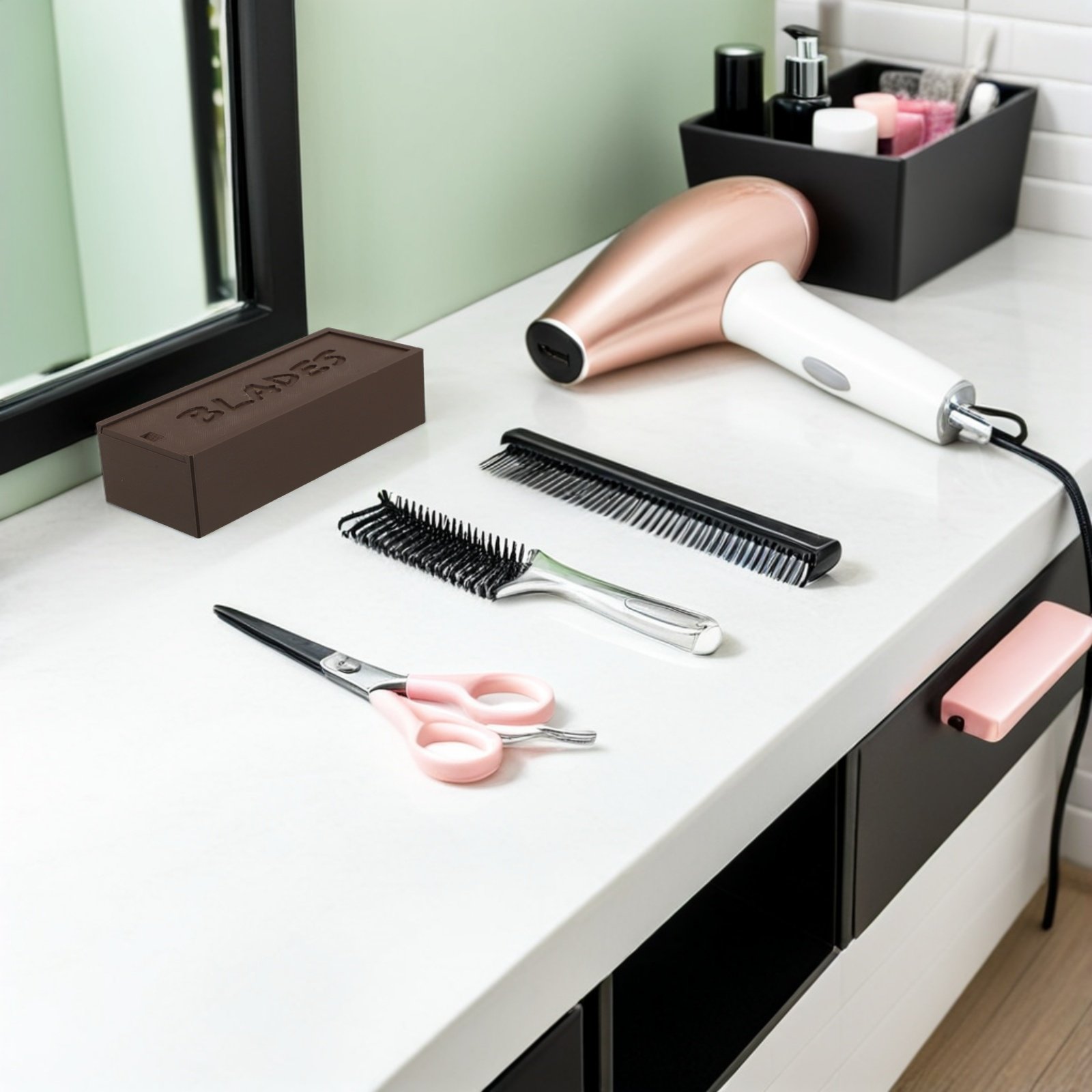 Home Barber - Brązowe etui na ostrza z podwójnym