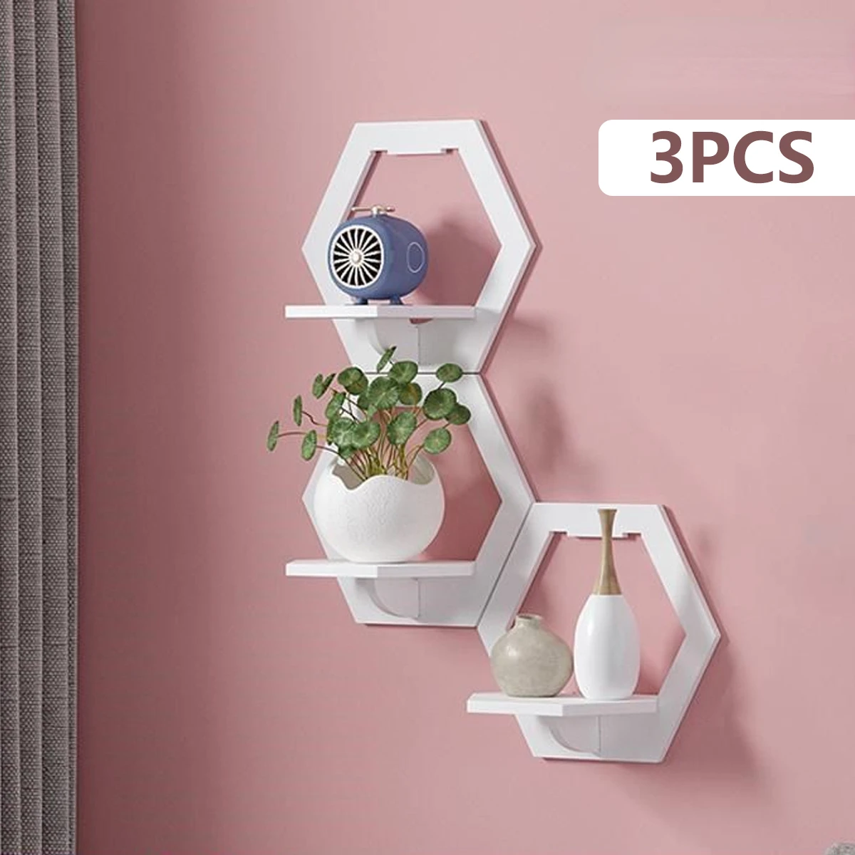 3Pcs Sześciokątna półka ścienn – Home Bar Shelves recenzja i cena