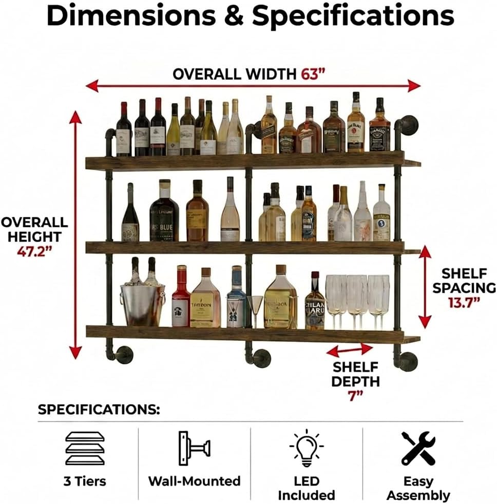 Półka na wino do montażu na śc – Home Bar Shelves recenzja i cena
