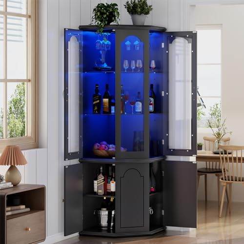 Narożna szafka barowa z oświet – Home Bar Shelves recenzja i cena