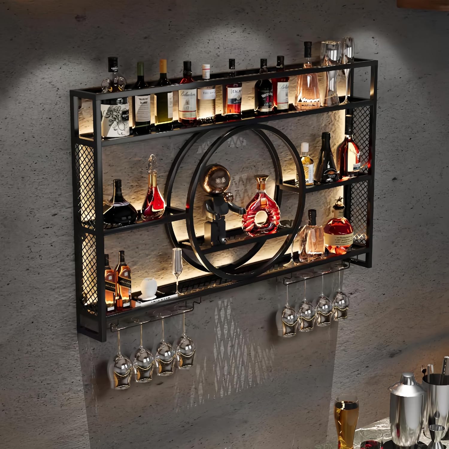 Czarna metalowa półka ścienna  – Home Bar Shelves recenzja i cena
