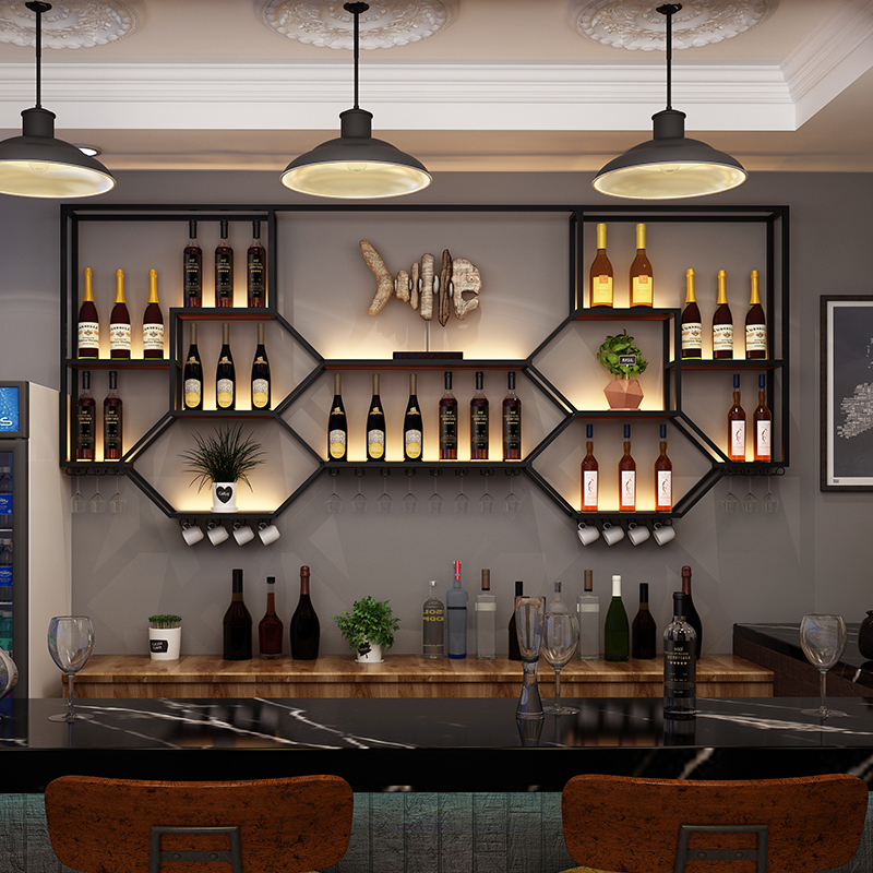 Metalowe półki Szafka na wino  – Home Bar Shelves recenzja i cena